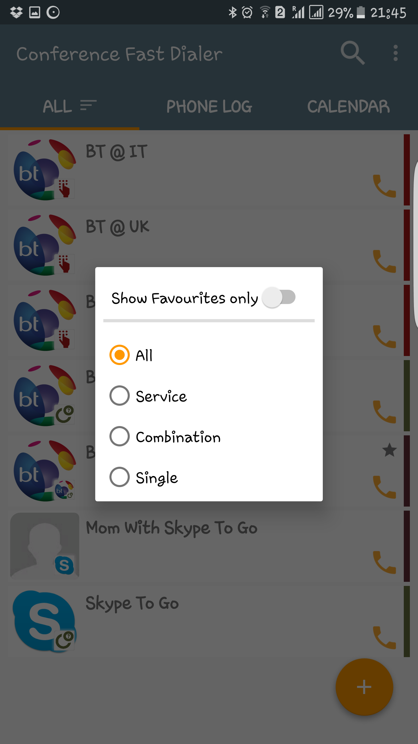 Main Screen - Filter